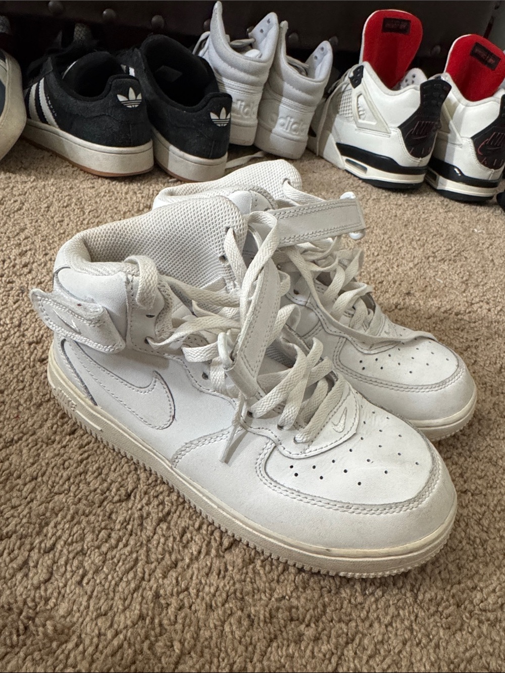 Nike Kids White High-Top Sneakers with Strap